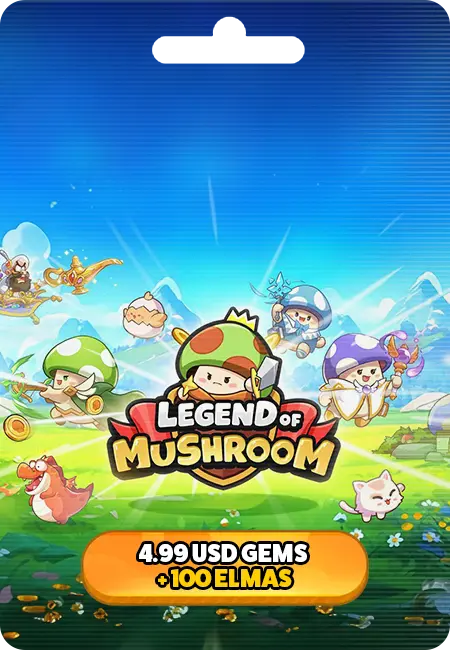Lenda do Cogumelo 4,99 USD Gemas + 100 Elmas Lenda do Cogumelo 4,99 USD Gemas + 100 Elmas