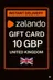 כרטיס מתנה זלנדו - 10 לירות סטרלינג (בריטניה)
