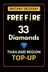 Free Fire 33 Diamonds Top-Up (Thailand)