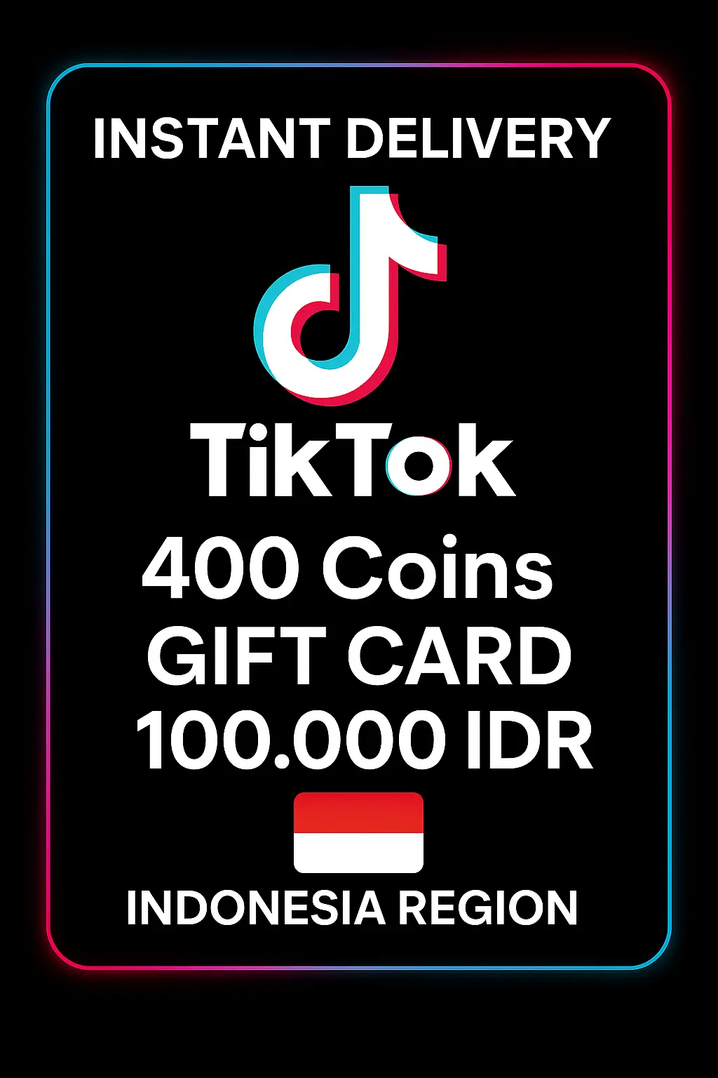 TikTok 400 Coins Gift Card 100.000 IDR (Indonesia)
