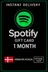 Spotify darilna kartica Danska - 1 mesec DK