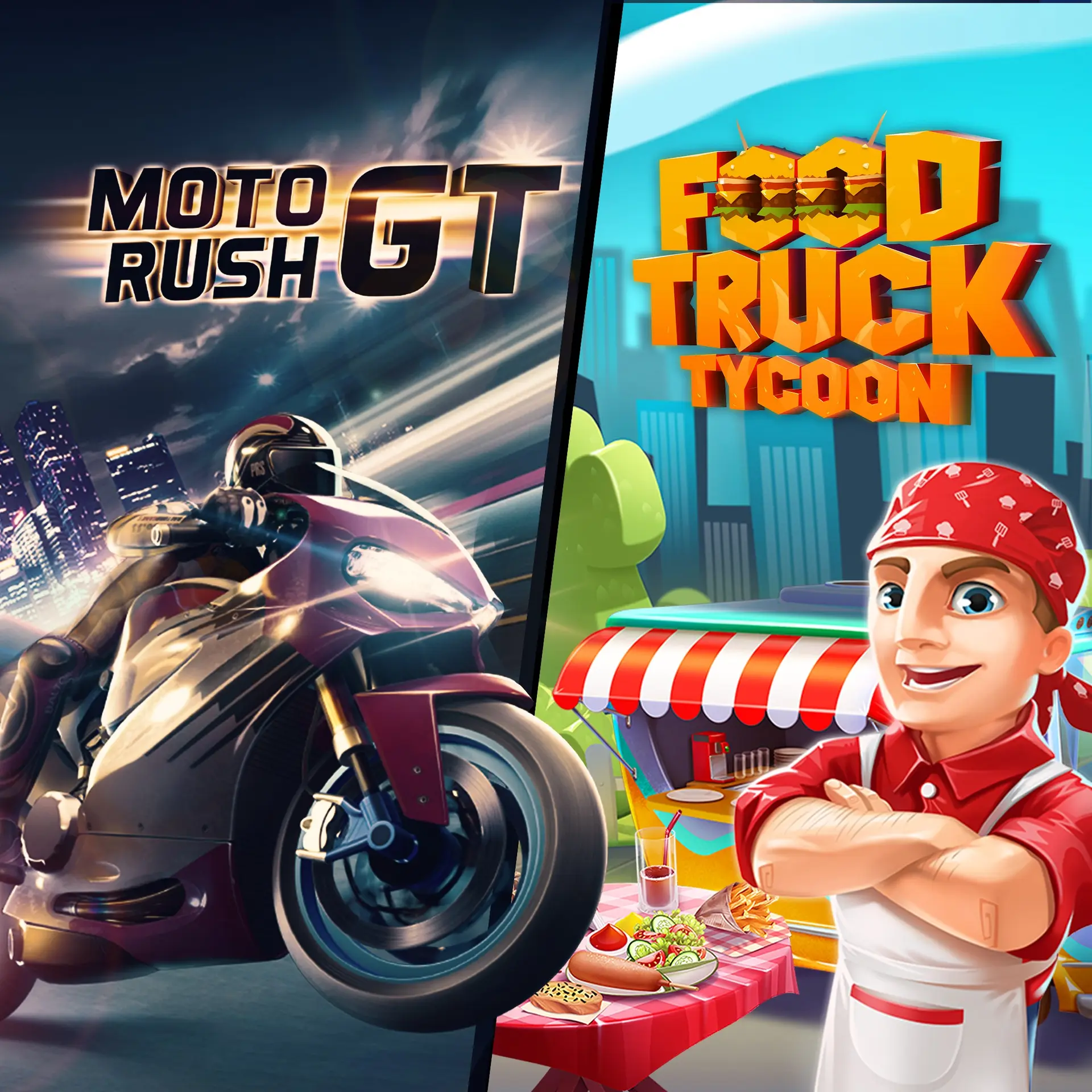 Moto Rush GT + Food Truck Tycoon (Xbox Games BR)
