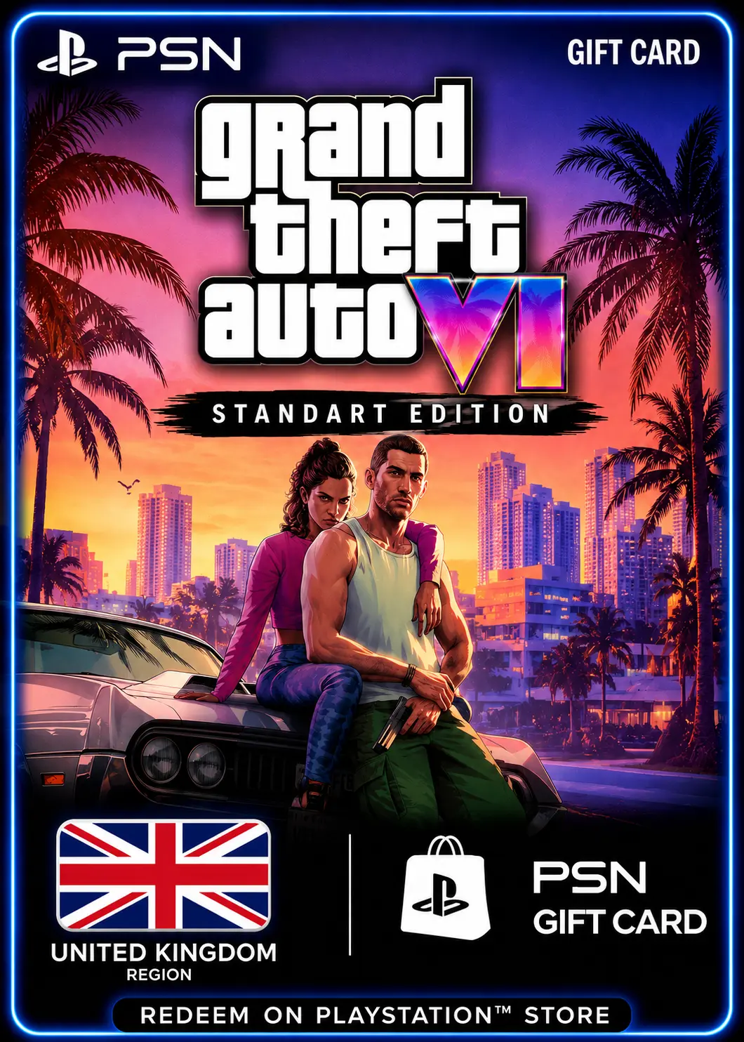 جتا 6: النسخة القياسية - بطاقة هدايا PSN (المملكة المتحدة) جتا 6: النسخة القياسية - بطاقة هدايا PSN (المملكة المتحدة)