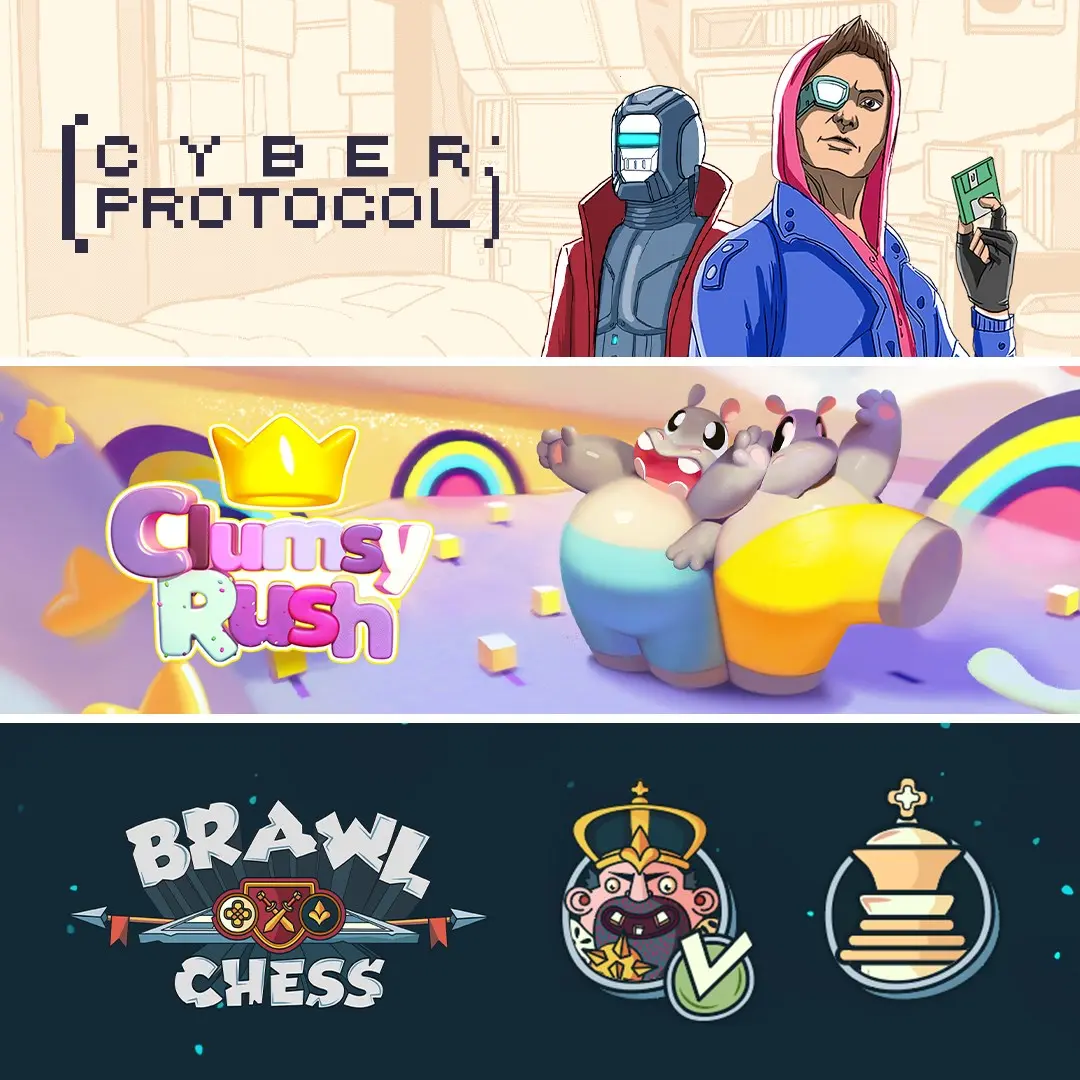 Cyber Protocol + Clumsy Rush + Brawl Chess (Xbox Games BR)