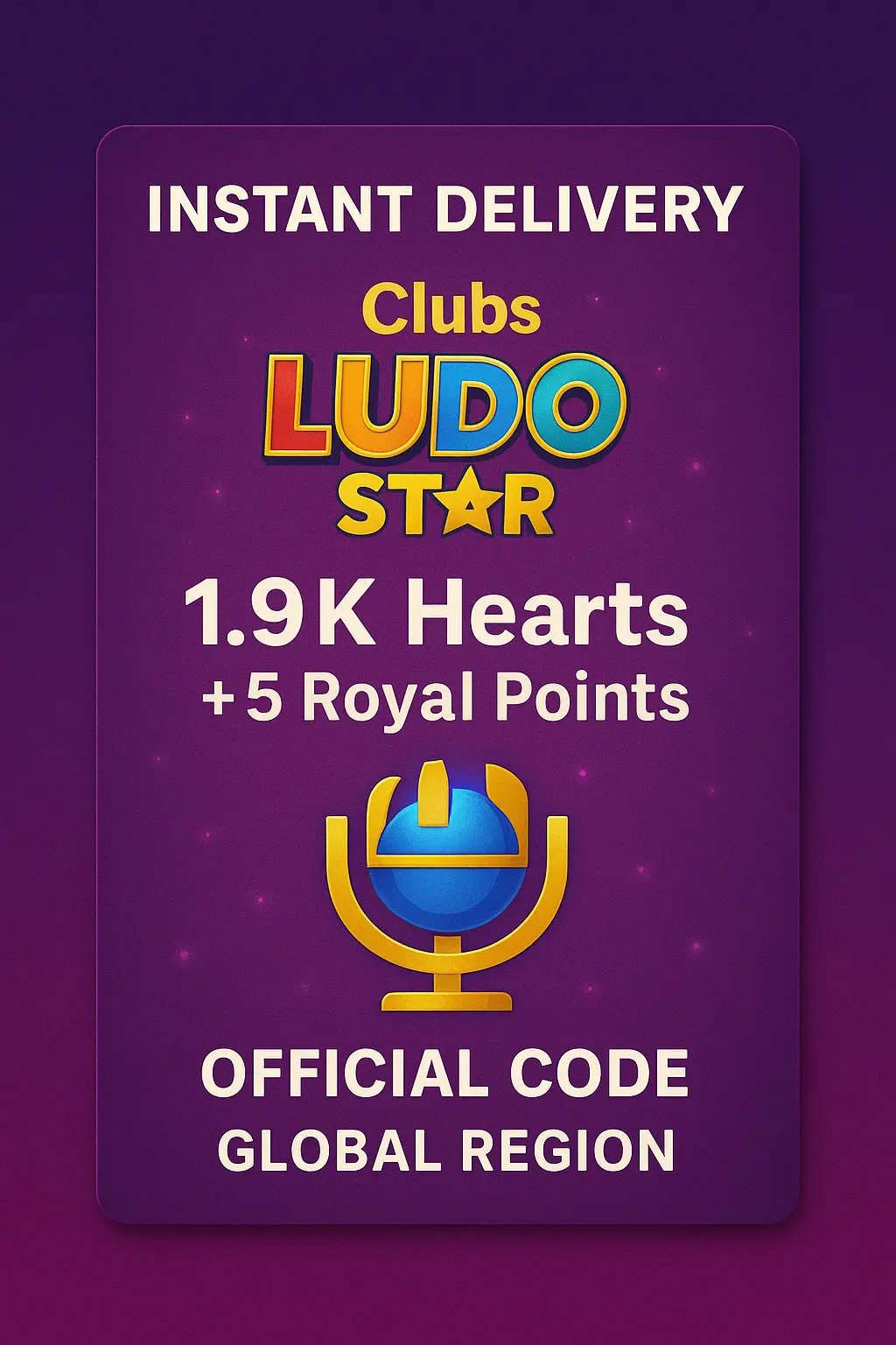Clubs Ludo Star - 1.9K Hearts + 5 Royal Points Clubs Ludo Star - 1.9K Hearts + 5 Royal Points