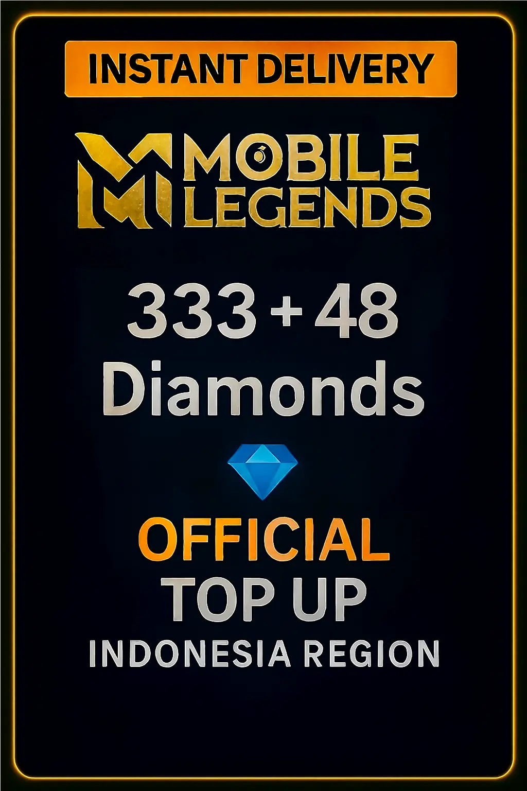 Мобилни легенди 333 + 48 диаманта за зареждане (Индонезия) Мобилни легенди 333 + 48 диаманта за зареждане (Индонезия)