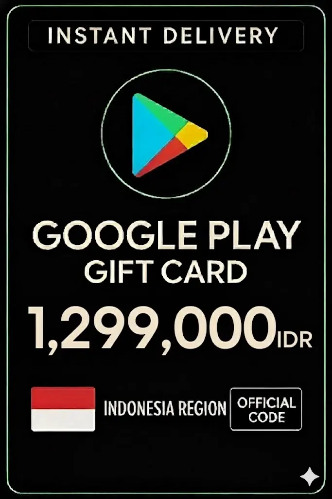 Google Play подаръчна карта - Индонезия IDR 1.299.000 Google Play подаръчна карта - Индонезия IDR 1.299.000