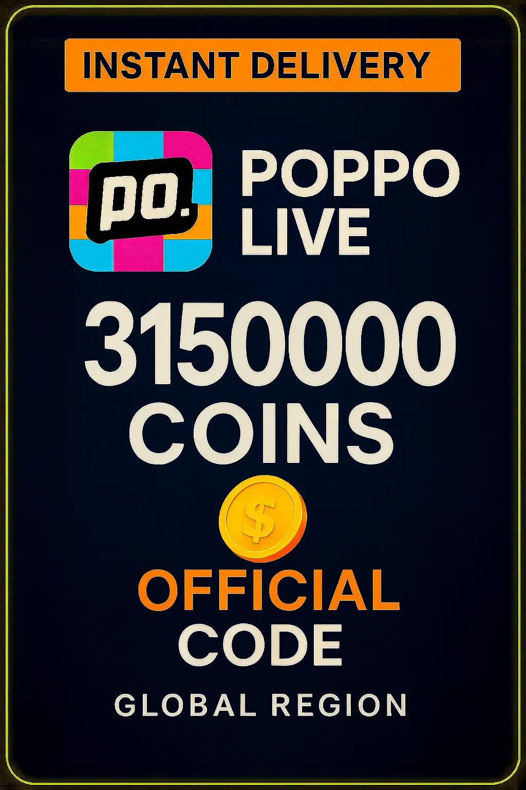 Poppo Live - 3150000 Moedas Poppo Live - 3150000 Moedas
