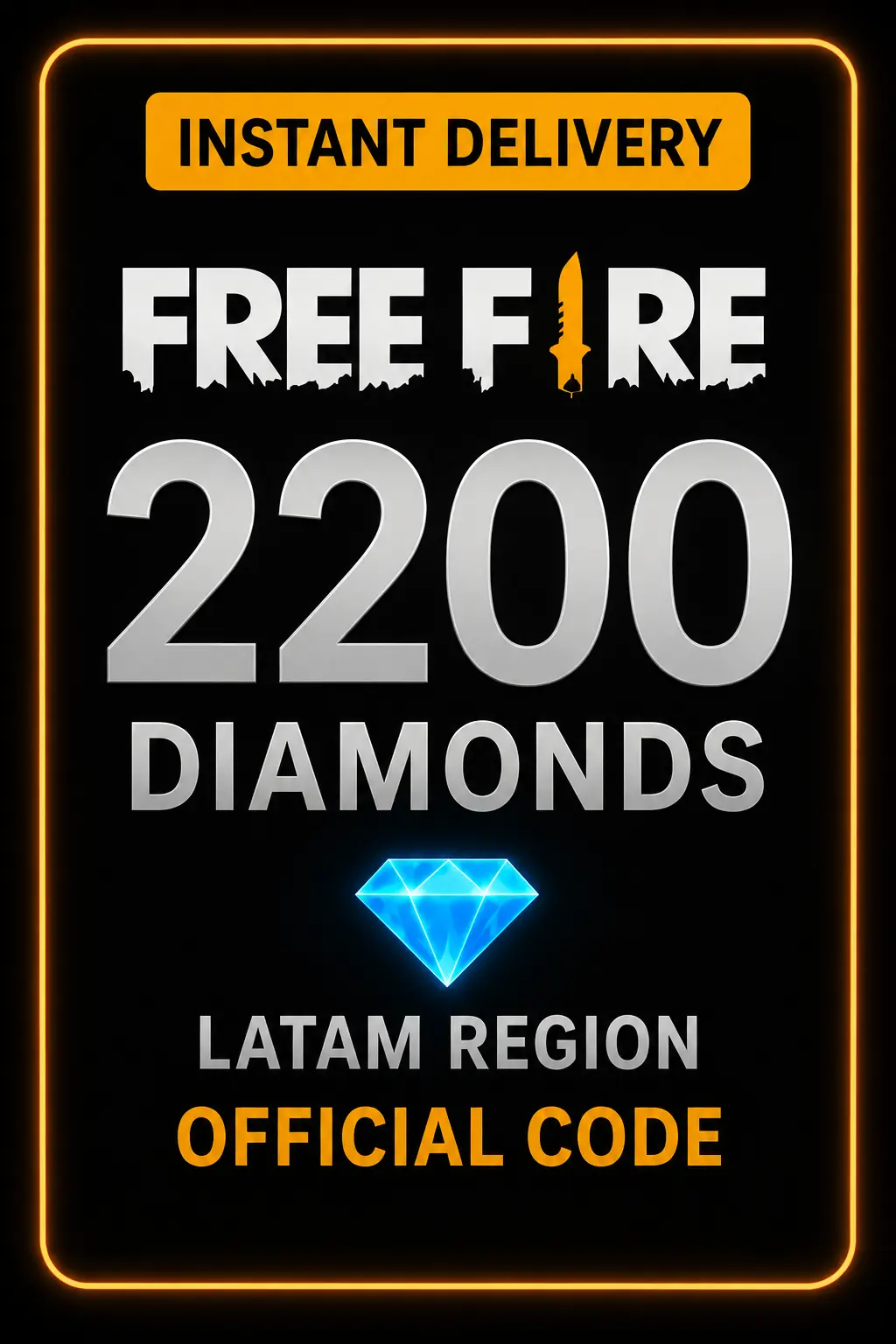 Código de 2200 Diamantes Free Fire (LATAM) Código de 2200 Diamantes Free Fire (LATAM)