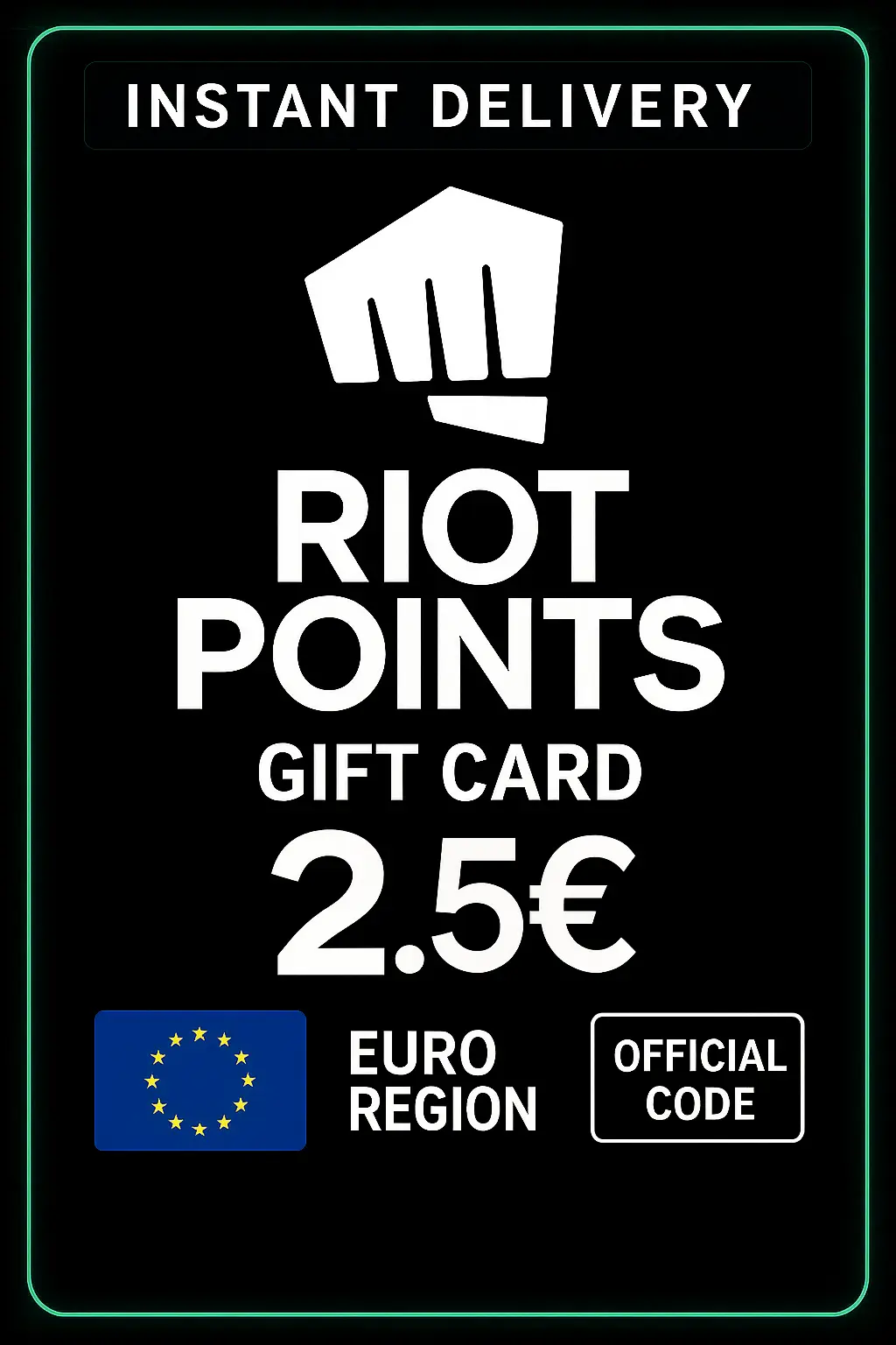 Riot Points dárková karta 2,5 eura Riot Points dárková karta 2,5 eura