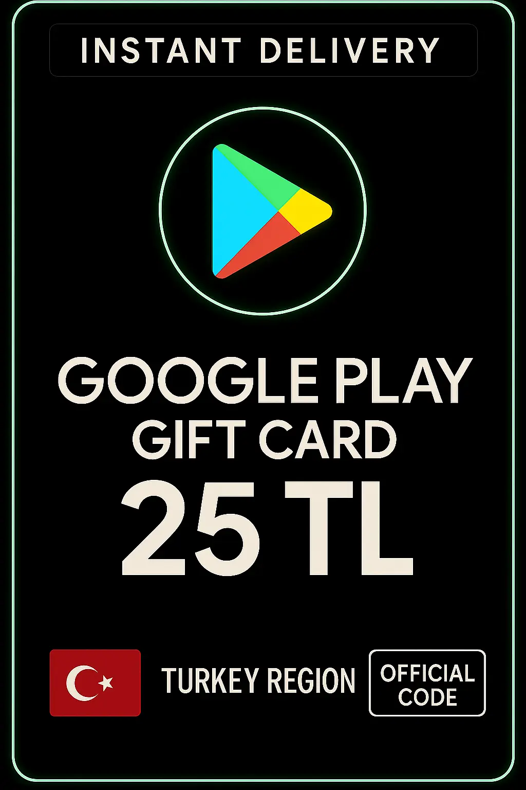 Google Play hediye kodu 25 TRY Google Play hediye kodu 25 TRY