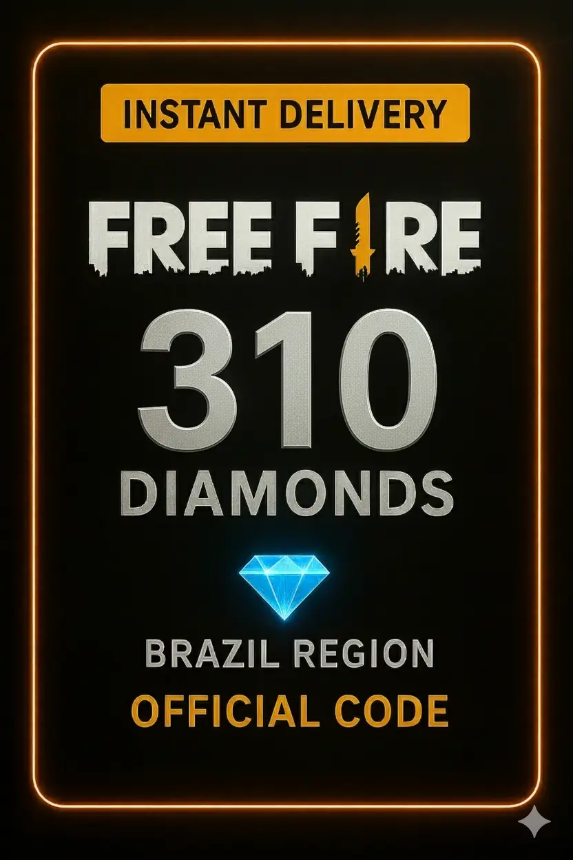 Free Fire - 310 Diamantes Código + 10% de Bônus Brazil Free Fire - 310 Diamantes Código + 10% de Bônus Brazil