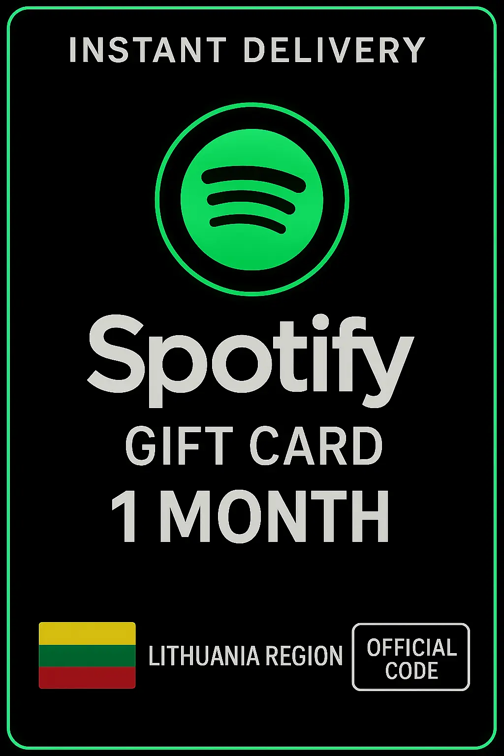 Spotify-lahjakortti Liettua - 1 kuukausi LT Spotify-lahjakortti Liettua - 1 kuukausi LT