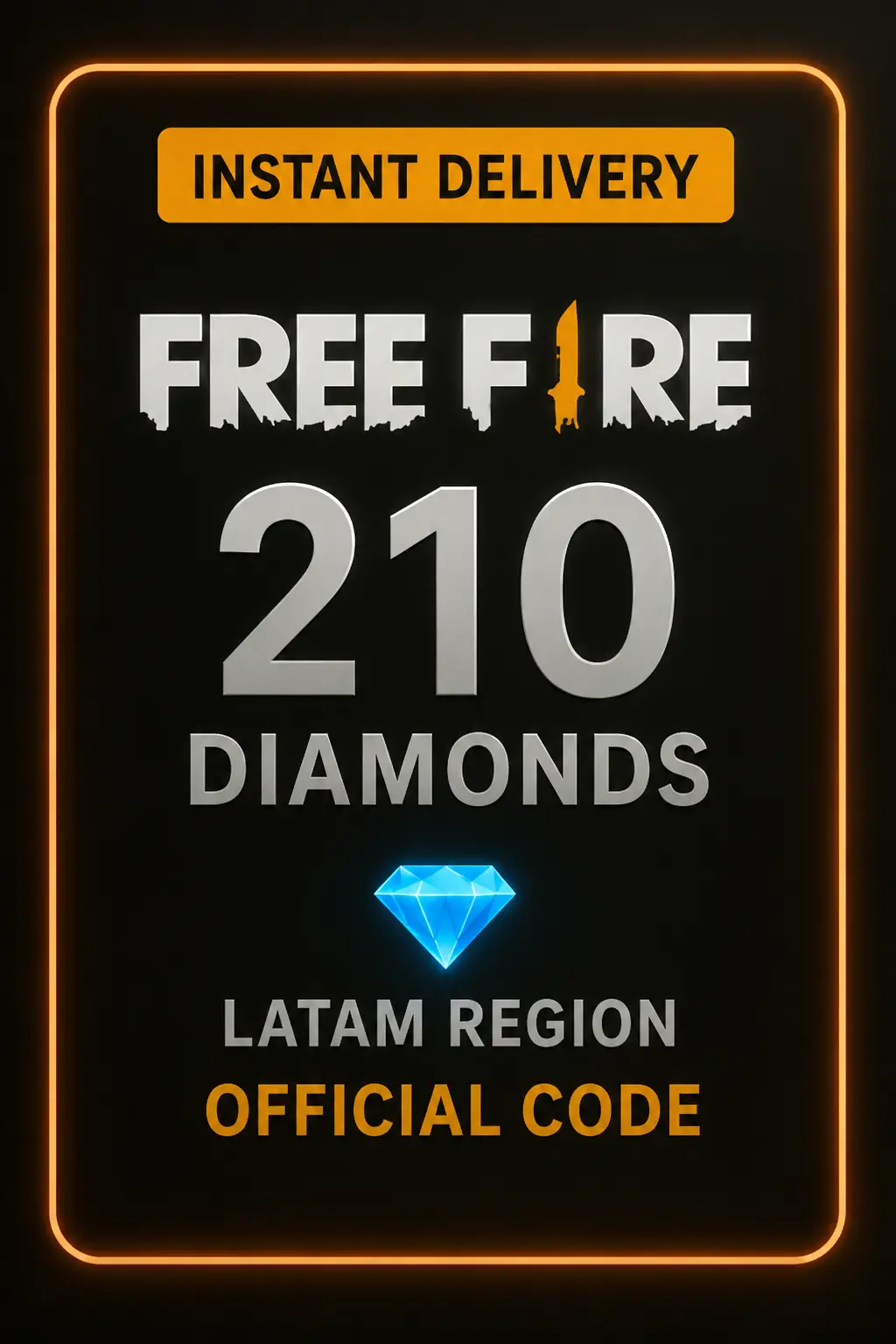 Código de 210 Diamantes de Free Fire (LATAM) Código de 210 Diamantes de Free Fire (LATAM)