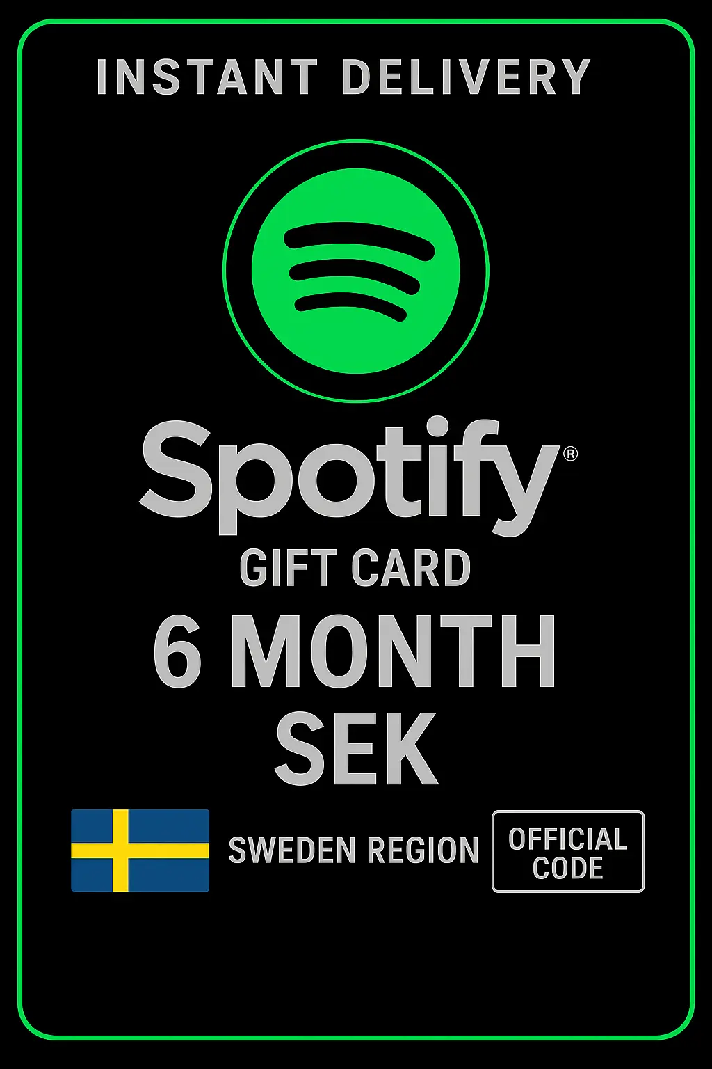 Spotifyギフトカードスウェーデン - 6ヶ月SEK Spotifyギフトカードスウェーデン - 6ヶ月SEK