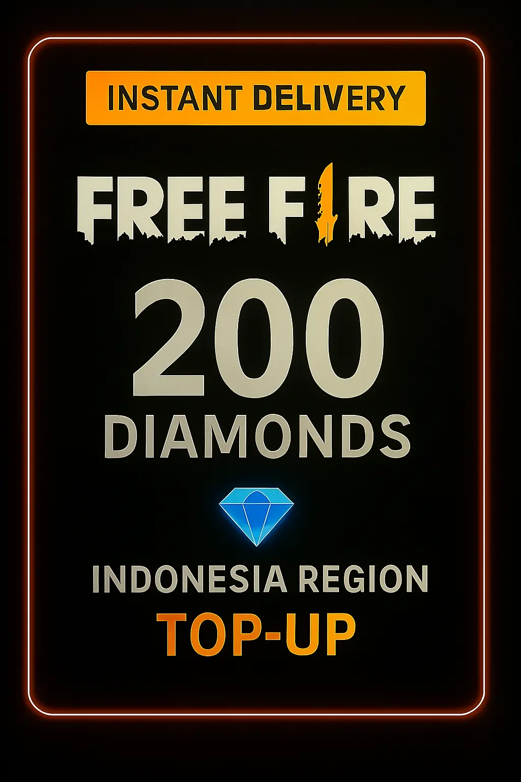 프리 파이어 200 다이아몬드 충전 (인도네시아) 프리 파이어 200 다이아몬드 충전 (인도네시아)