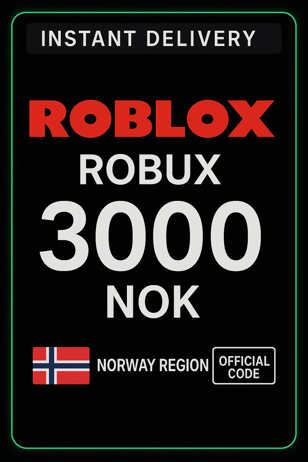 Roblox 3000 NOK leikja kort (NO) Roblox 3000 NOK leikja kort (NO)