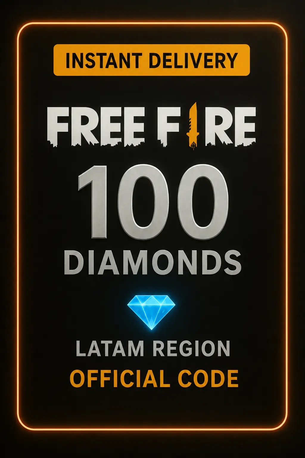 Código de 100 diamantes de Free Fire (LATAM) Código de 100 diamantes de Free Fire (LATAM)