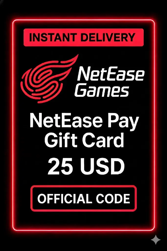 Carte-cadeau NetEase Pay - 25$ USD Carte-cadeau NetEase Pay - 25$ USD