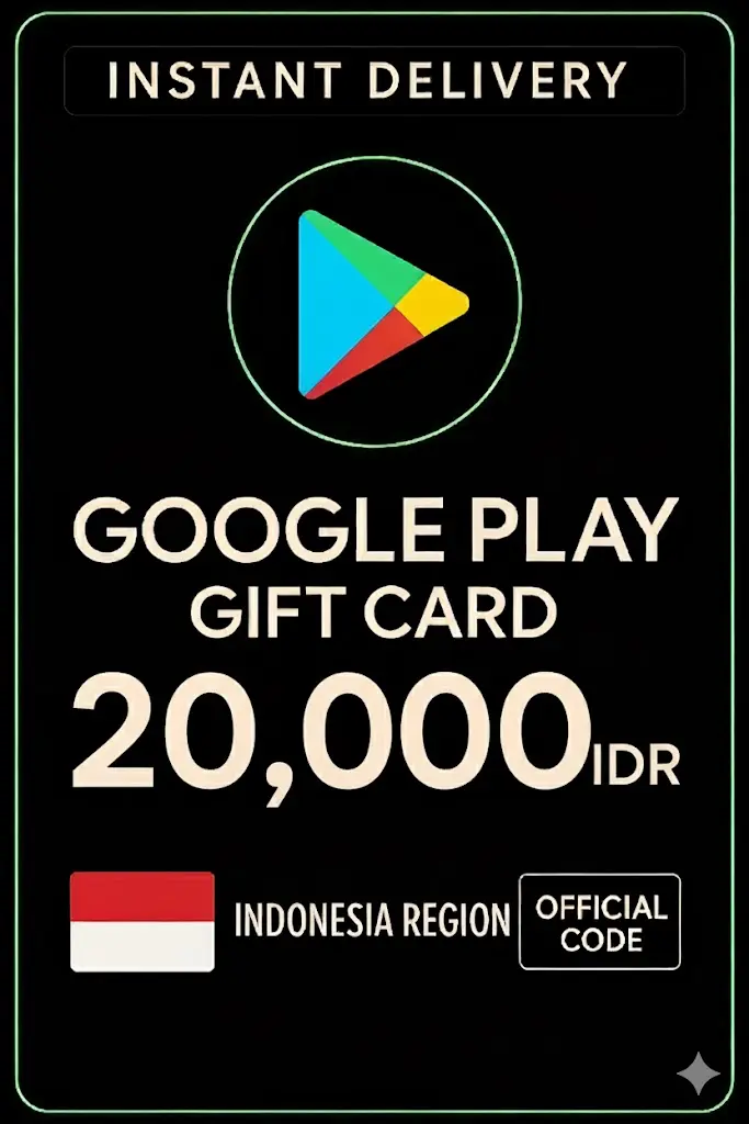Подаръчна карта Google Play - Индонезия IDR 20.000 Подаръчна карта Google Play - Индонезия IDR 20.000