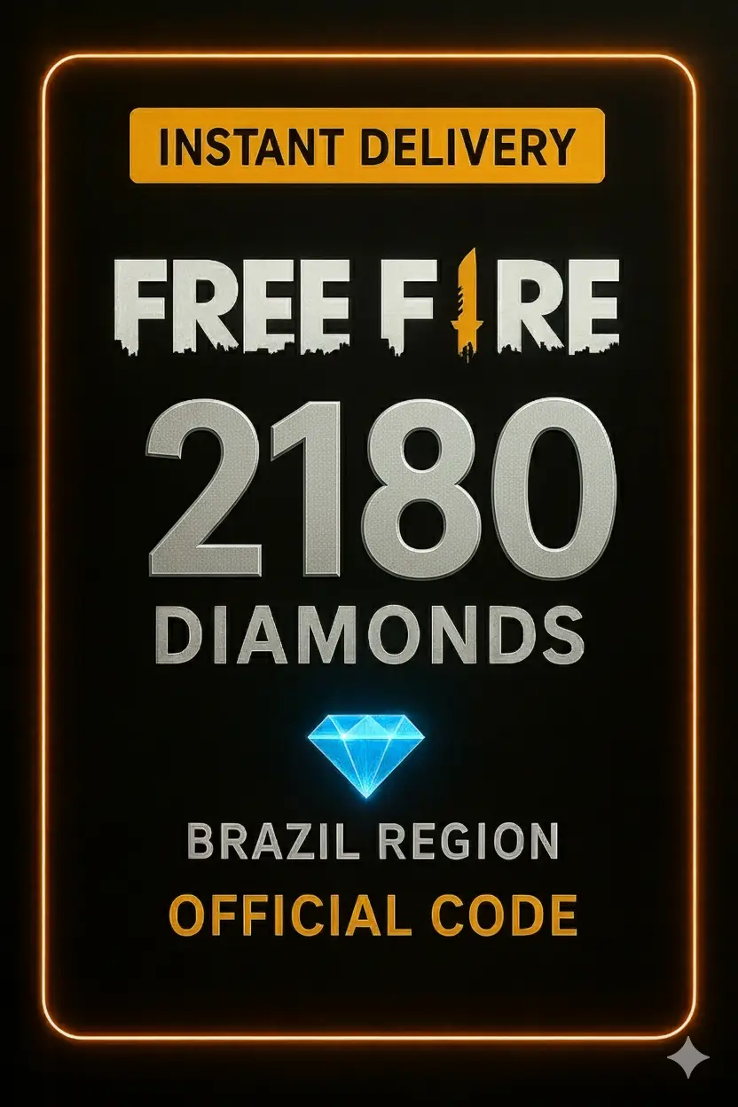Free Fire - 2180 Diamantes Código + 10% de Bônus Brazil Free Fire - 2180 Diamantes Código + 10% de Bônus Brazil