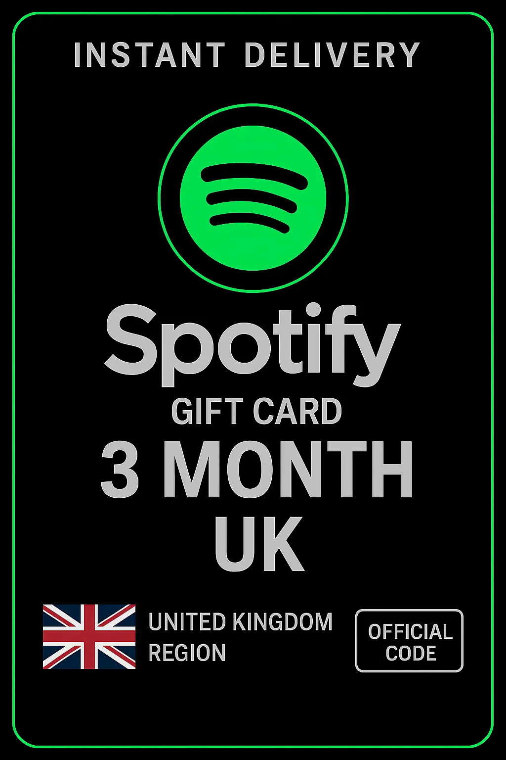 Spotify Gift Card United Kingdom - 3 Month UK Spotify Gift Card United Kingdom - 3 Month UK