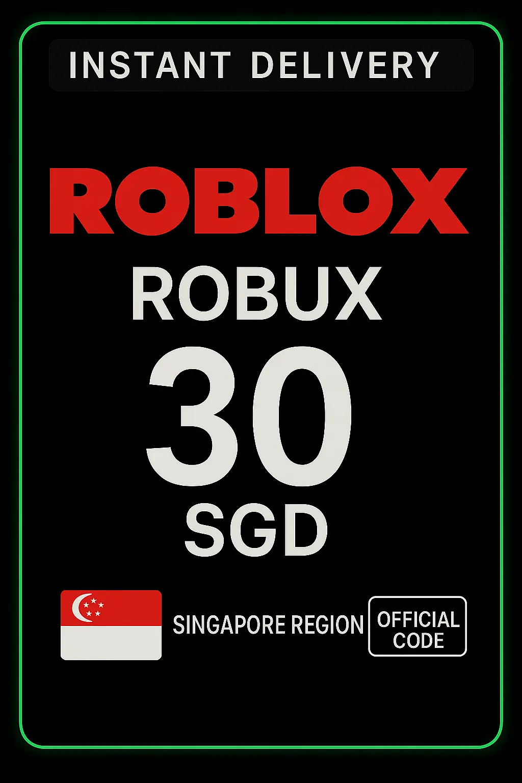 Roblox 30 SGD Game Card (SG) Roblox 30 SGD Game Card (SG)