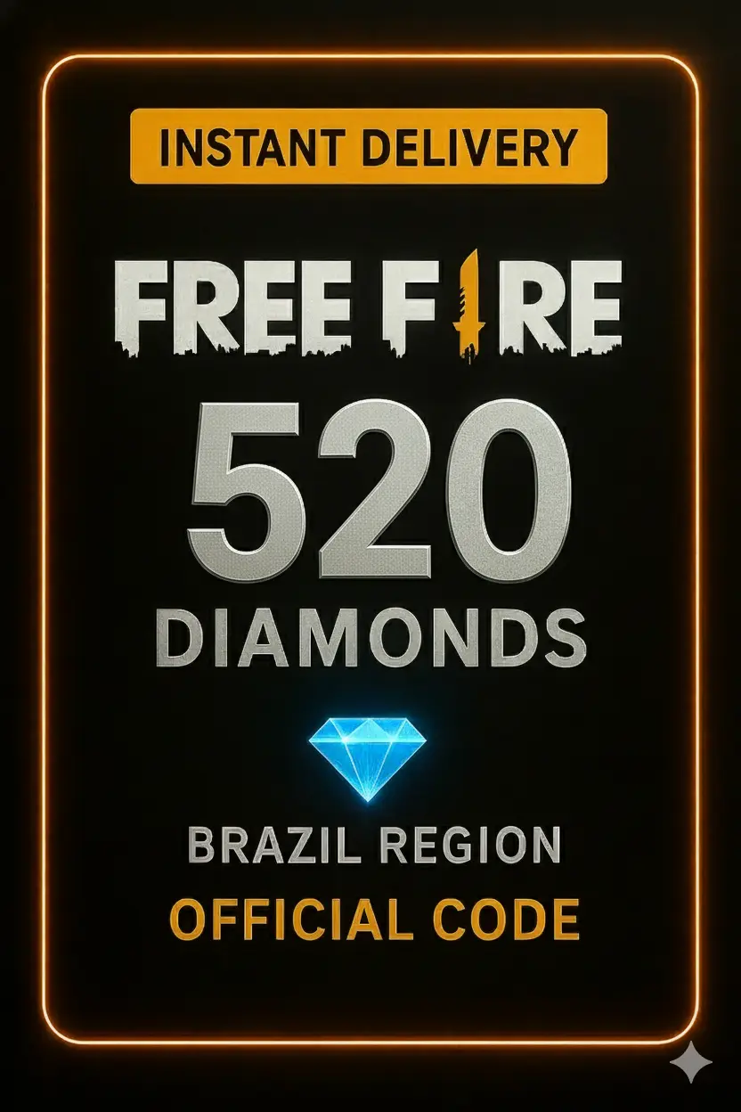 Free Fire - 520 Diamantes Código + 10% de Bônus Brazil Free Fire - 520 Diamantes Código + 10% de Bônus Brazil