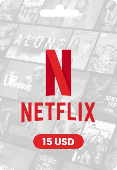 Cartão-presente Netflix - R$15 (EUA) Cartão-presente Netflix - R$15 (EUA)