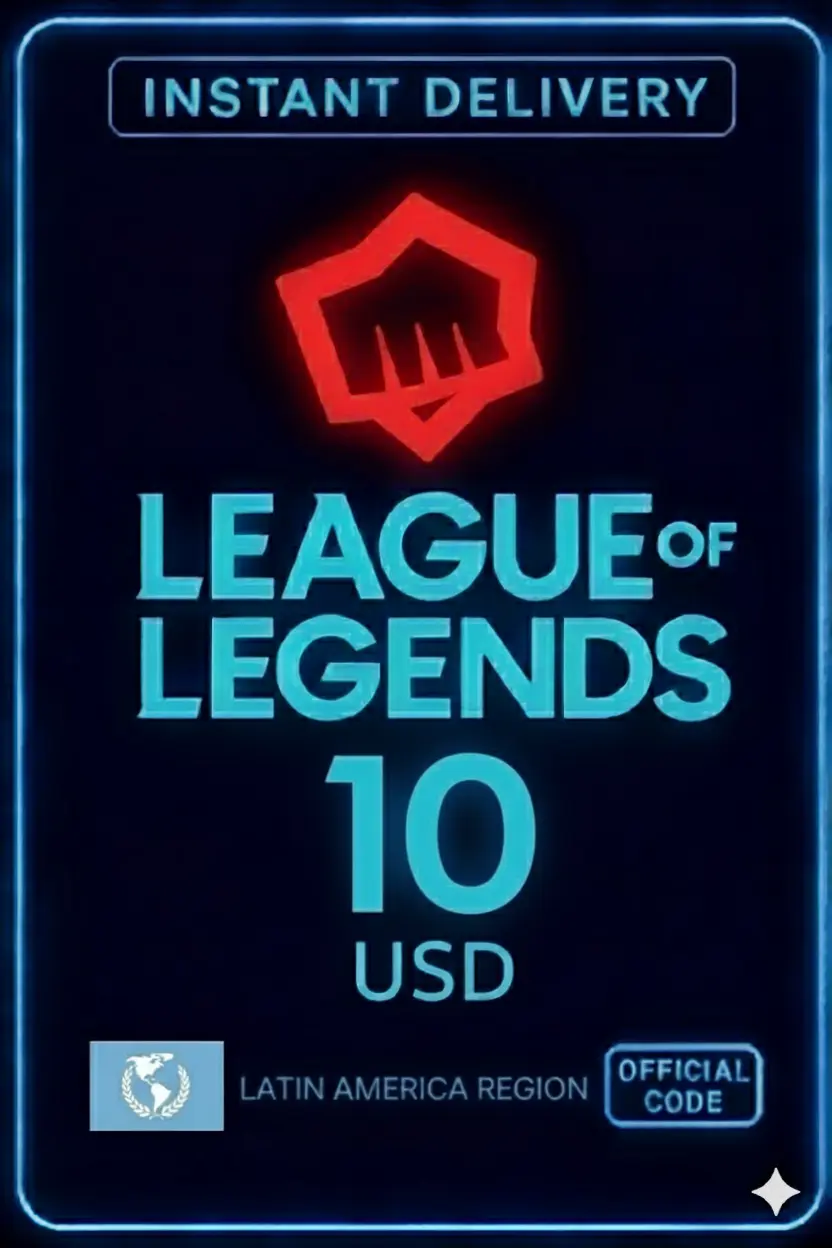 League Of Legends - Tarjeta de Regalo Riot de 10 USD League Of Legends - Tarjeta de Regalo Riot de 10 USD