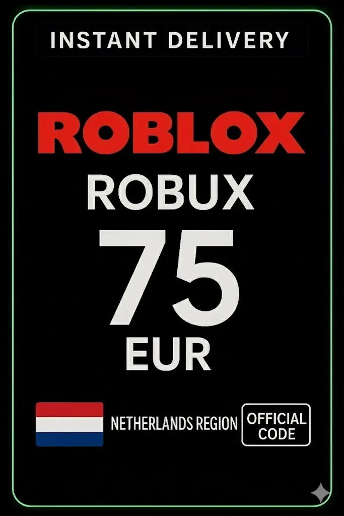 بطاقة لعبة روبلوكس بقيمة 75 يورو (NL) بطاقة لعبة روبلوكس بقيمة 75 يورو (NL)