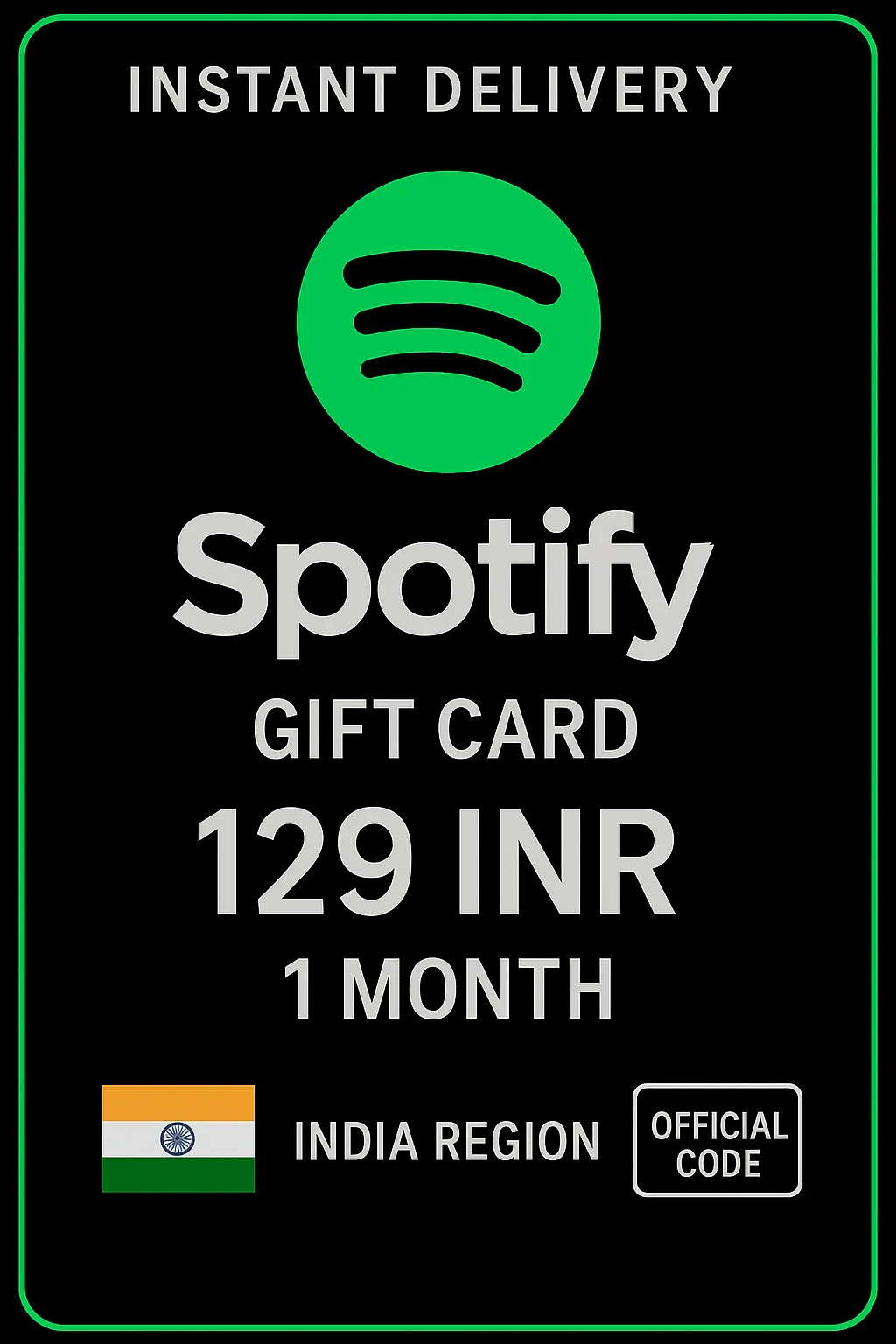 Spotify Gift Card India - 1 Month - 129 INR Spotify Gift Card India - 1 Month - 129 INR