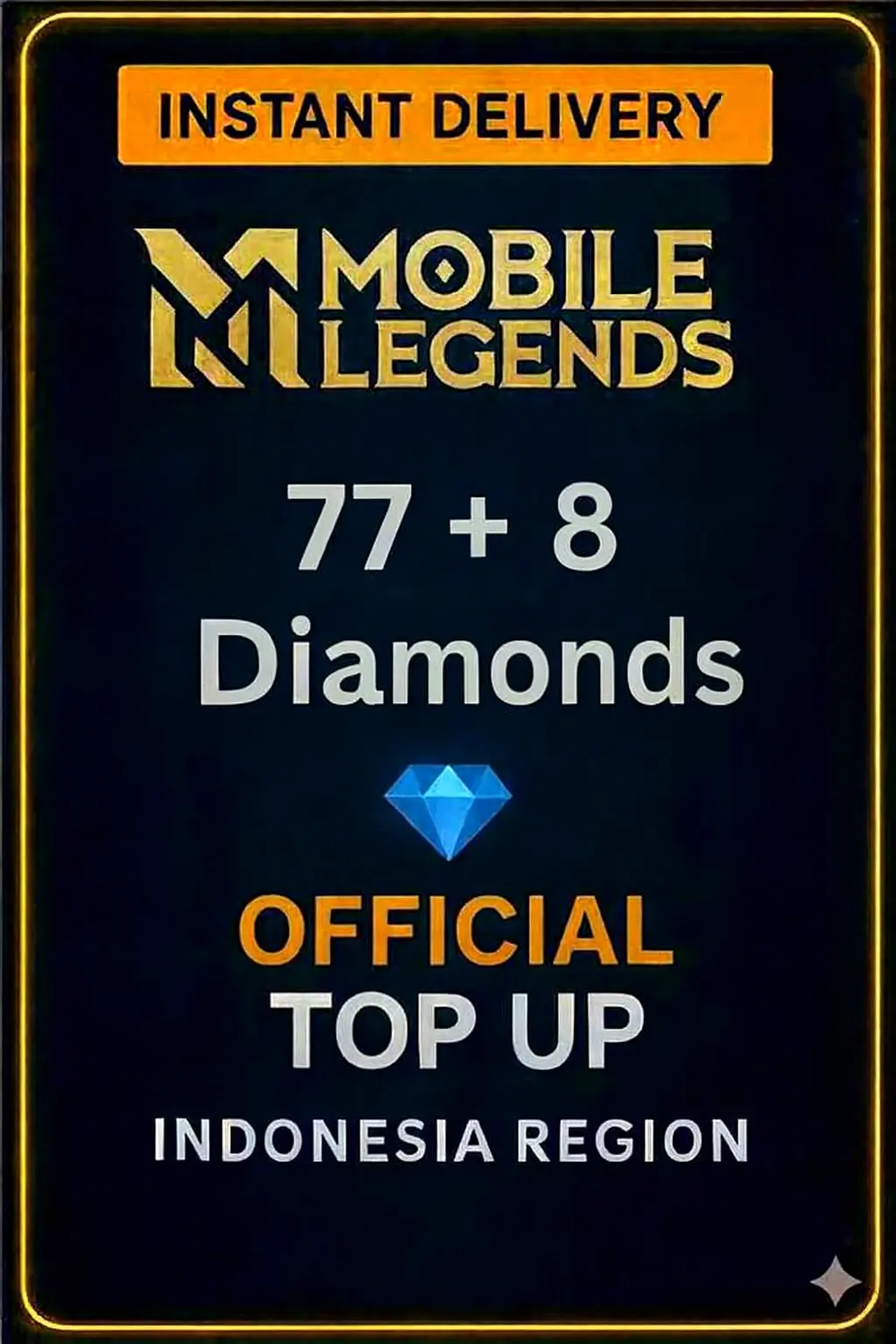 Mobile Legends 77 + 8 Диаманта Топ-ъп (Индонезия) Mobile Legends 77 + 8 Диаманта Топ-ъп (Индонезия)