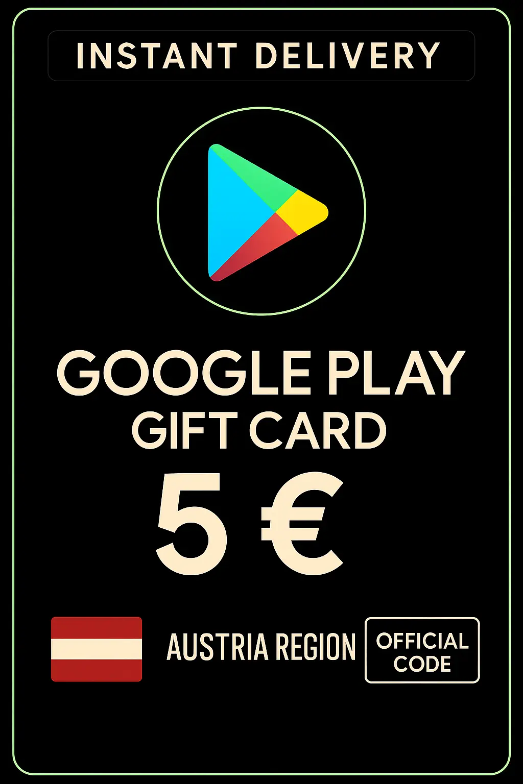 Google Play Ajándékkártya Ausztria 5 € AT Google Play Ajándékkártya Ausztria 5 € AT