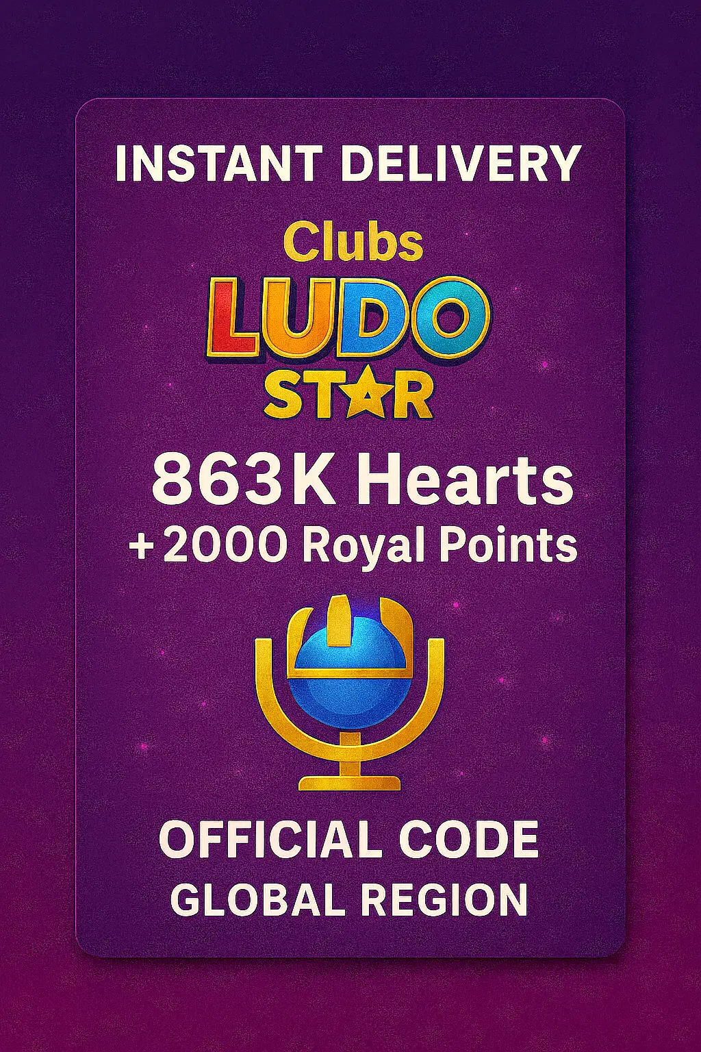 Clubs Ludo Star - 863K Hearts + 2000 Royal Points Clubs Ludo Star - 863K Hearts + 2000 Royal Points
