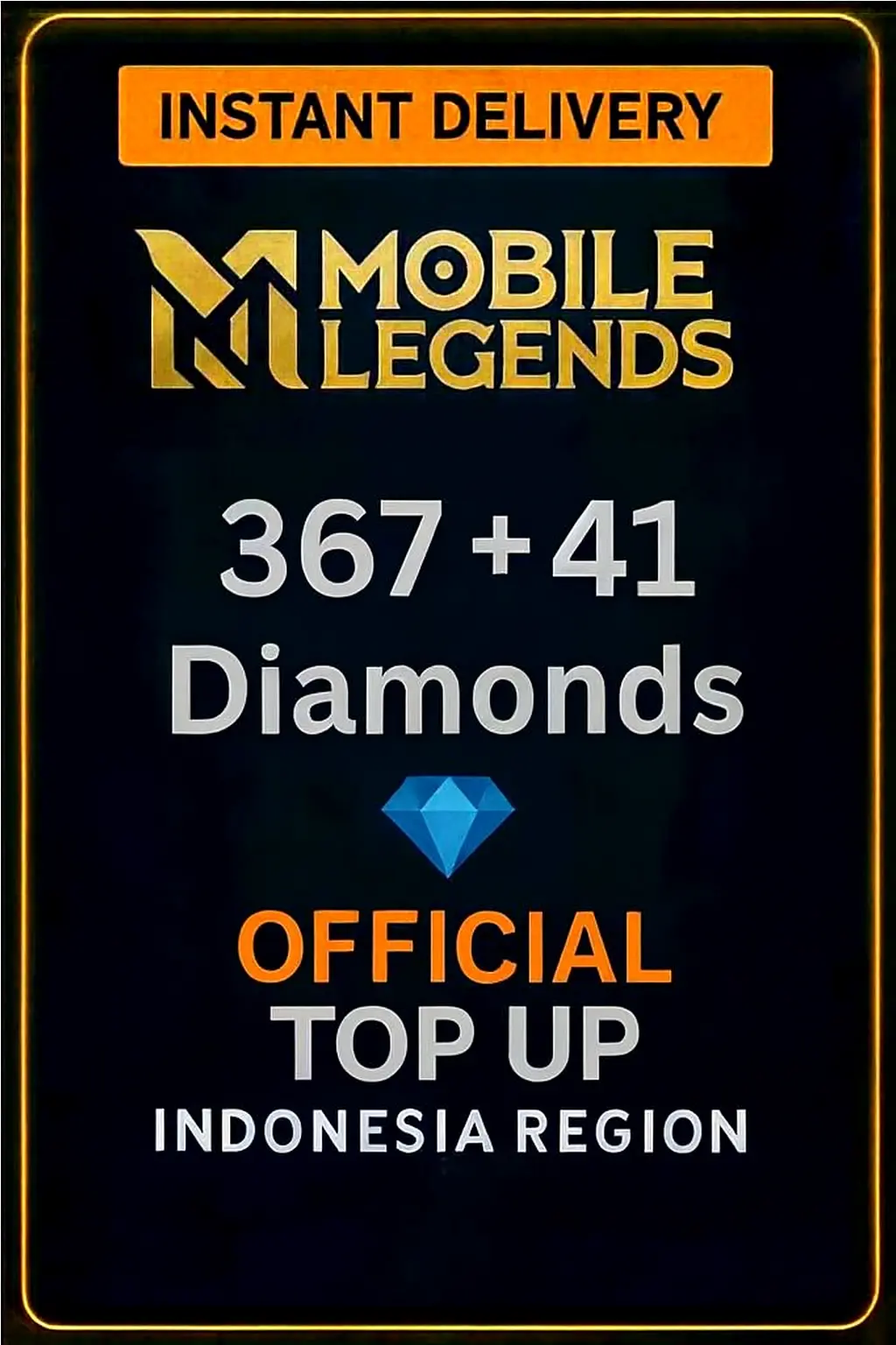 Mobile Legends 367 + 41 диаманти за зареждане (Индонезия) Mobile Legends 367 + 41 диаманти за зареждане (Индонезия)