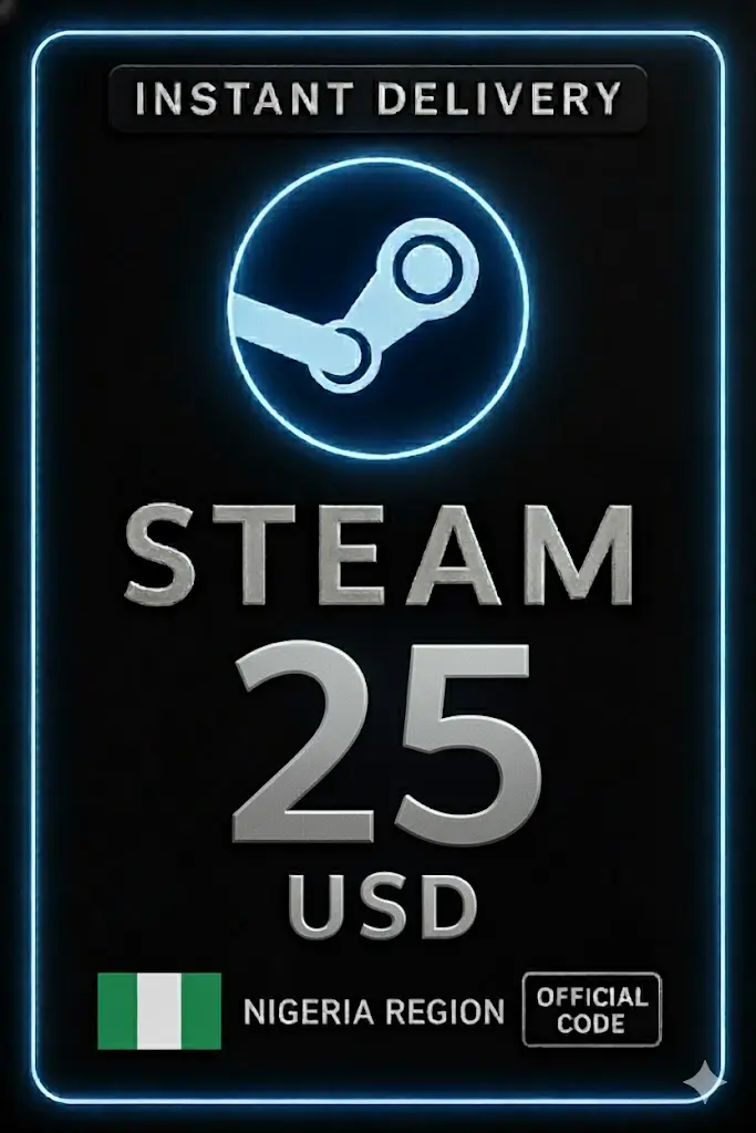 شيفرة محفظة ستيم - 25 دولار (نيجيريا) شيفرة محفظة ستيم - 25 دولار (نيجيريا)