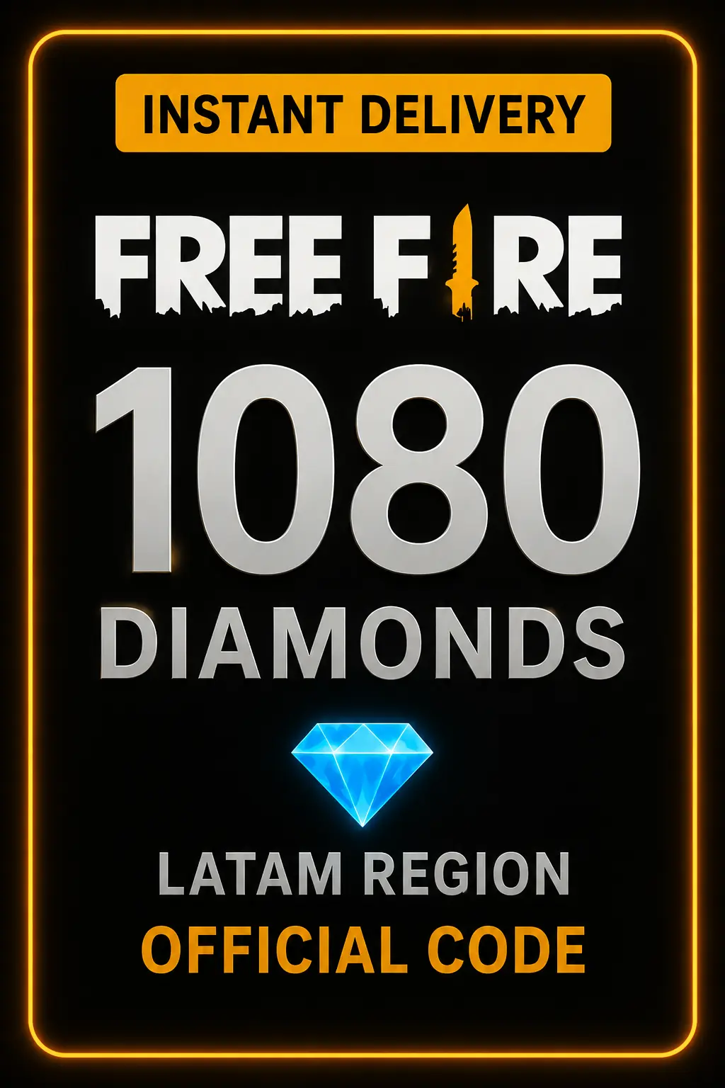 Código de 1080 Diamantes de Free Fire (LATAM) Código de 1080 Diamantes de Free Fire (LATAM)