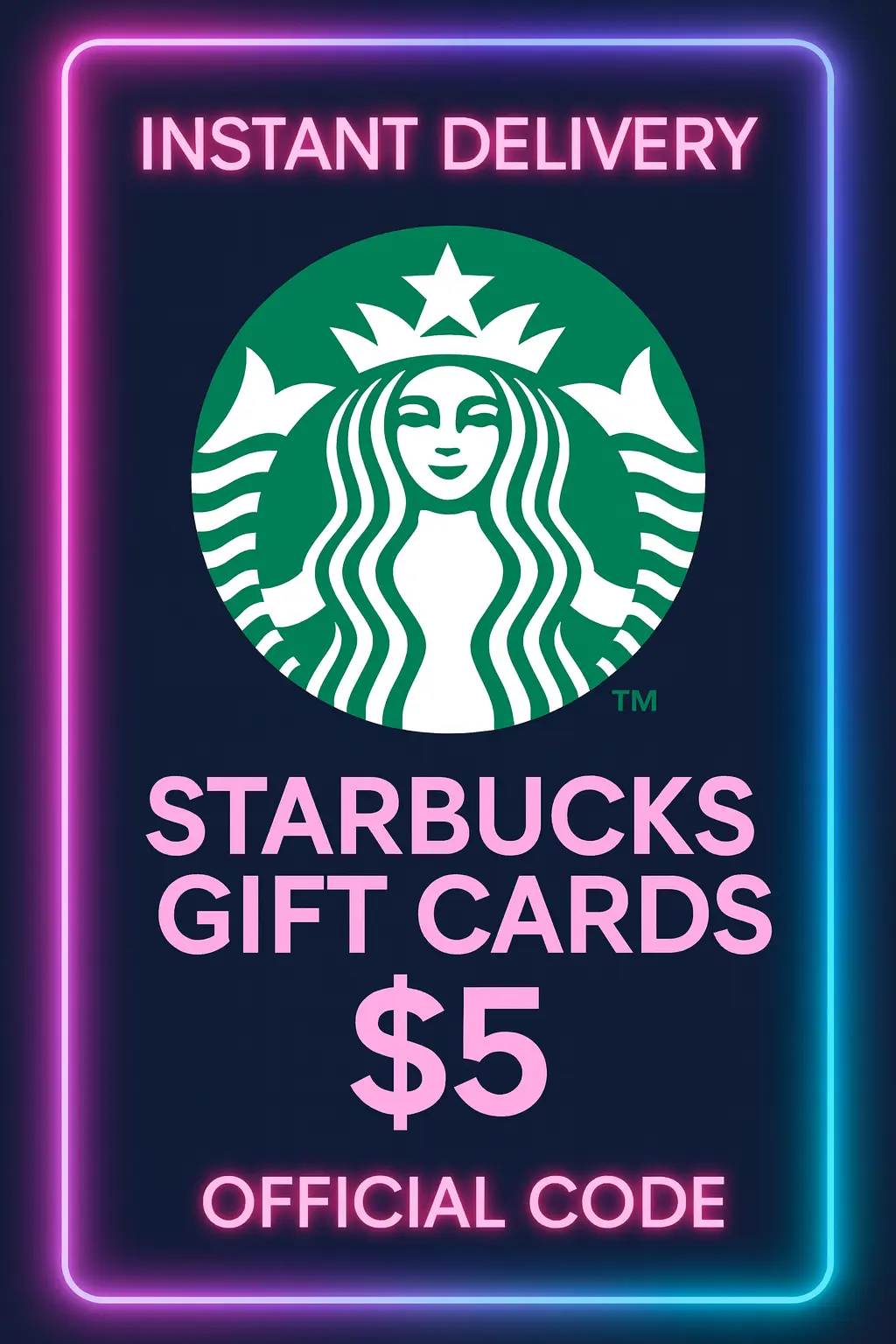 Starbucks Gift Cards - 5$ Starbucks Gift Cards - 5$
