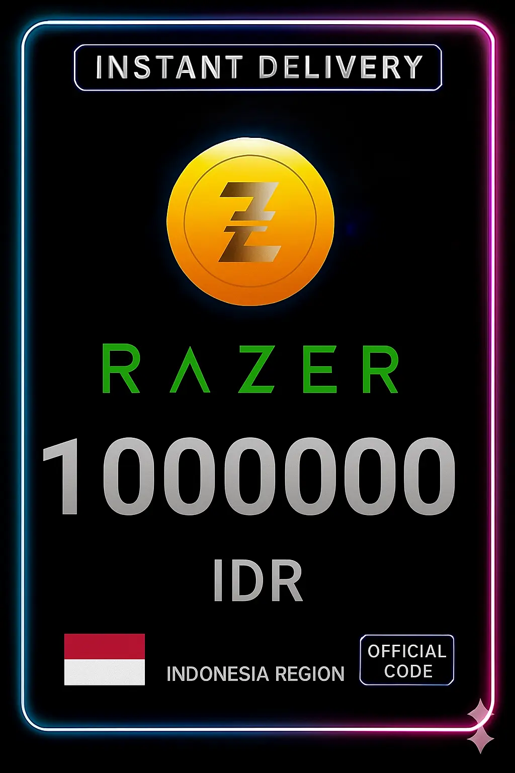 Razer Gold Индонезия IDR 1000000 Razer Gold Индонезия IDR 1000000