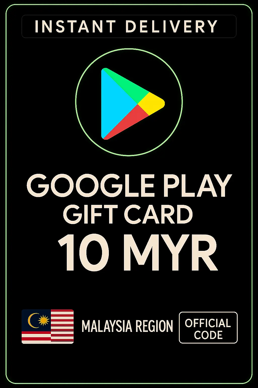 Thẻ quà tặng Google Play - Malaysia MYR 10 Thẻ quà tặng Google Play - Malaysia MYR 10