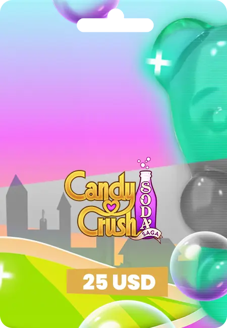 Candy Crash Saga Soda - Código de Barra de Ouro de 25$ Candy Crash Saga Soda - Código de Barra de Ouro de 25$
