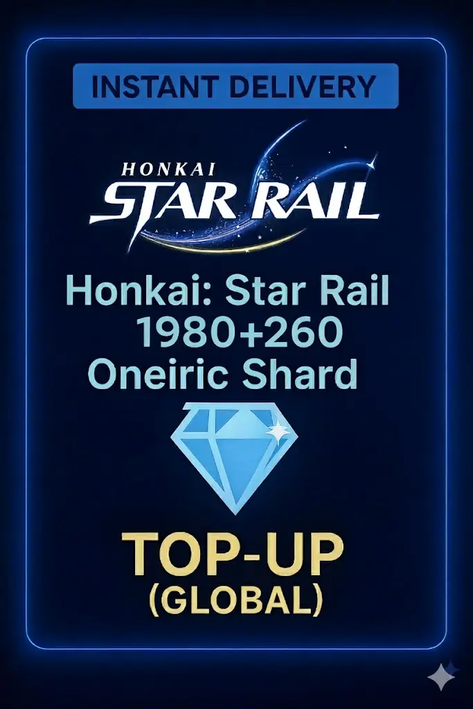 Honkai: Star Rail 1980+260 Oneiric Shard Top UP (Globální) Honkai: Star Rail 1980+260 Oneiric Shard Top UP (Globální)