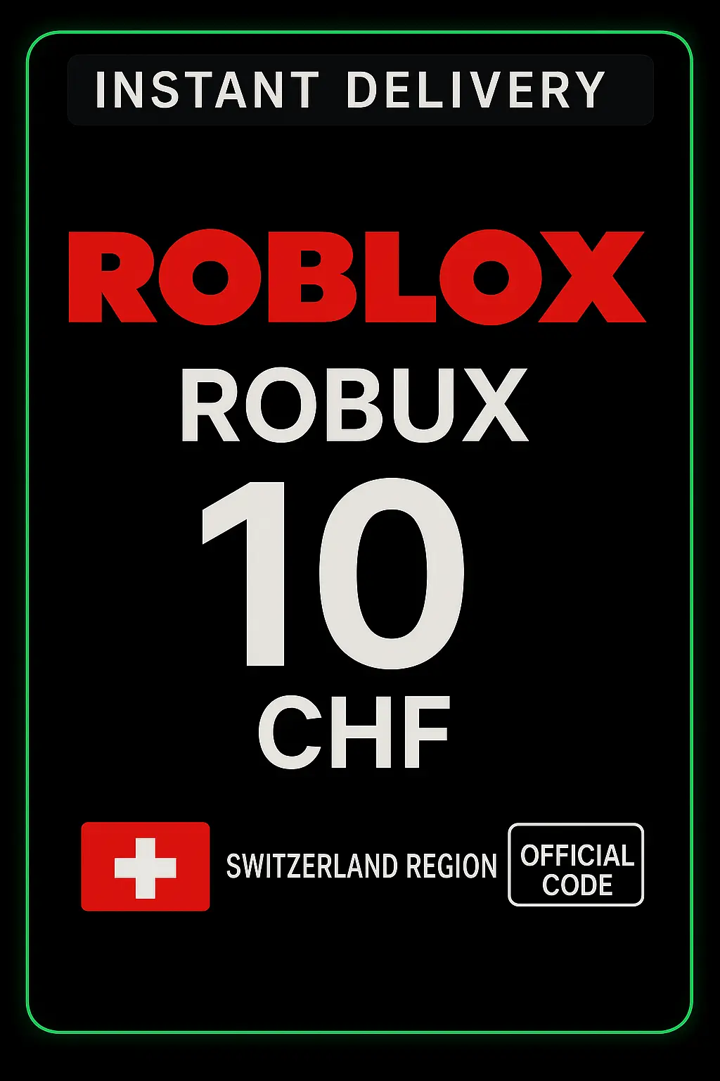 Roblox 10 CHF Game Card (CH) Roblox 10 CHF Game Card (CH)