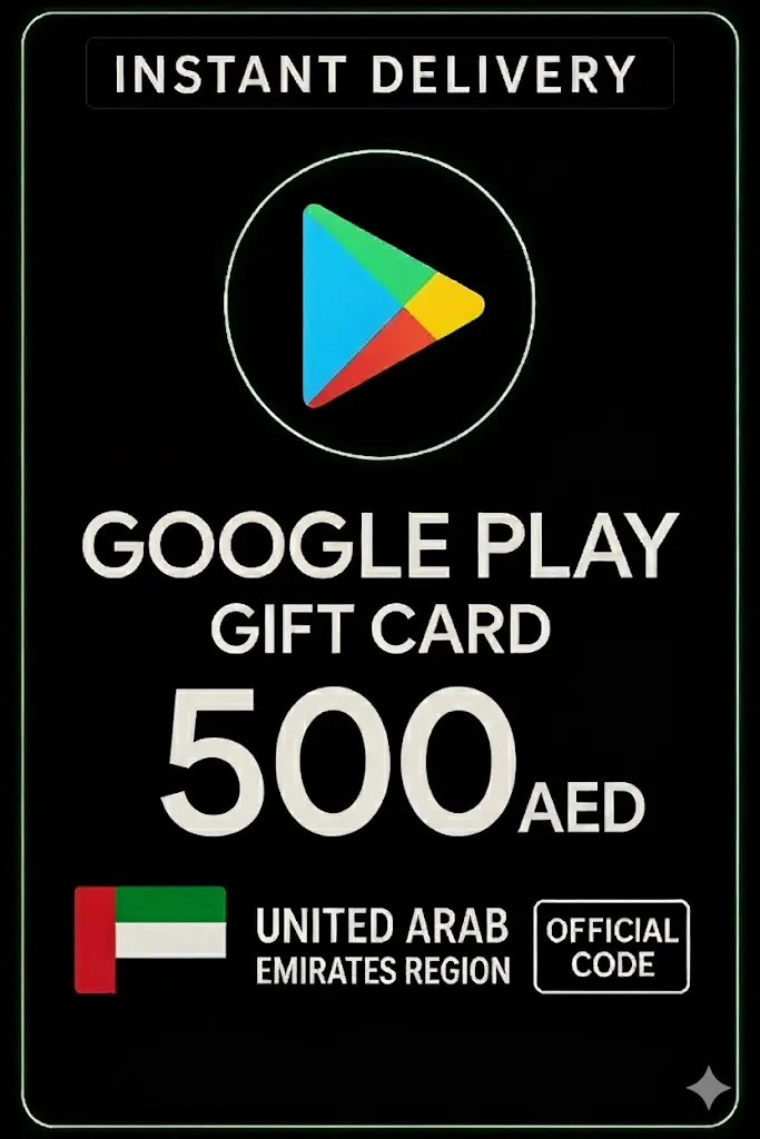 Google Play Кард барои ҳадя - Имороти Арабии Муттаҳида AED 500 Google Play Кард барои ҳадя - Имороти Арабии Муттаҳида AED 500