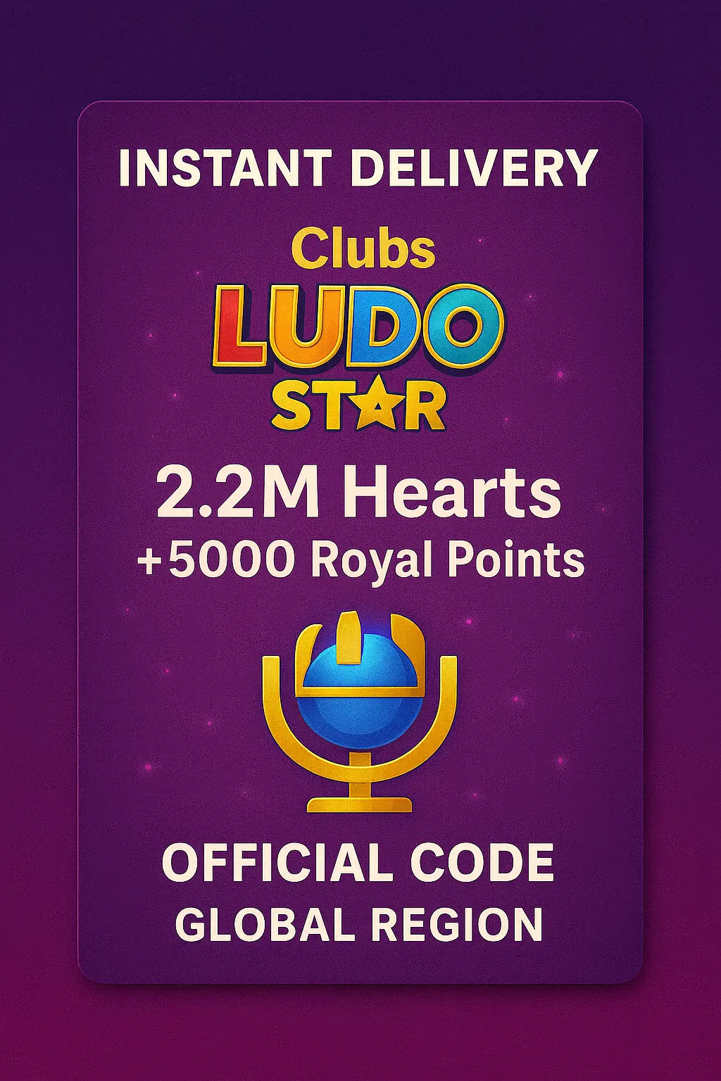 Clubs Ludo Star - 2.2M Hearts + 5000 Royal Points Clubs Ludo Star - 2.2M Hearts + 5000 Royal Points