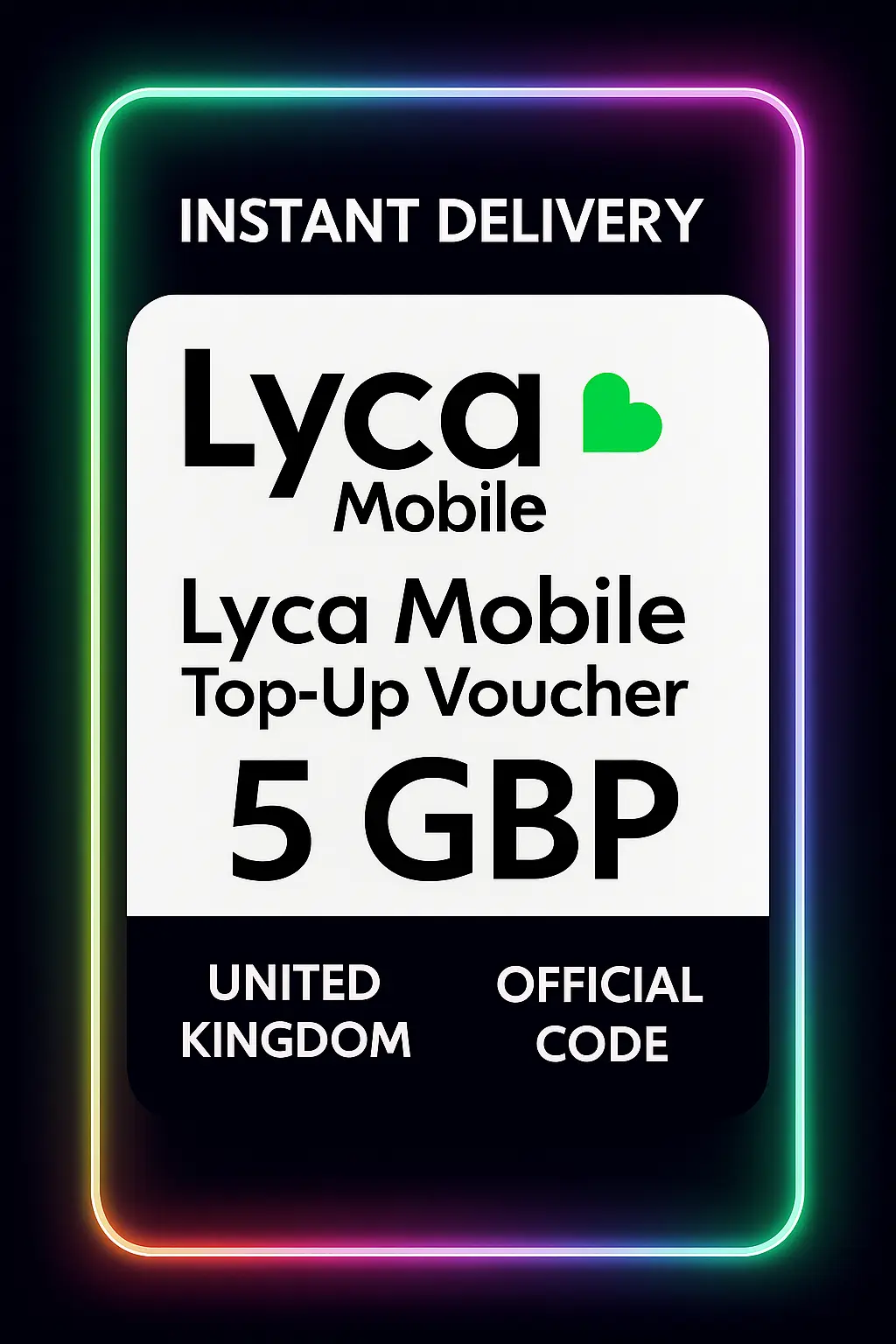 Lyca Mobile Oplaadkaart - 5 GBP Lyca Mobile Oplaadkaart - 5 GBP