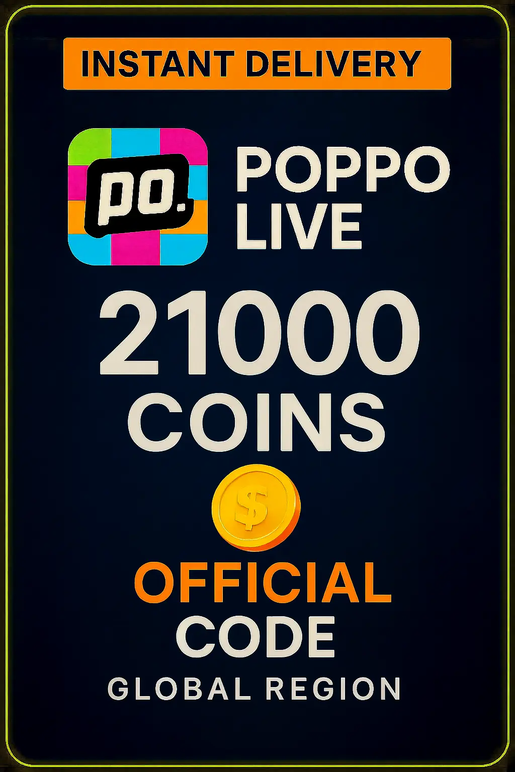 Poppo Ao Vivo - 21000 Moedas Poppo Ao Vivo - 21000 Moedas