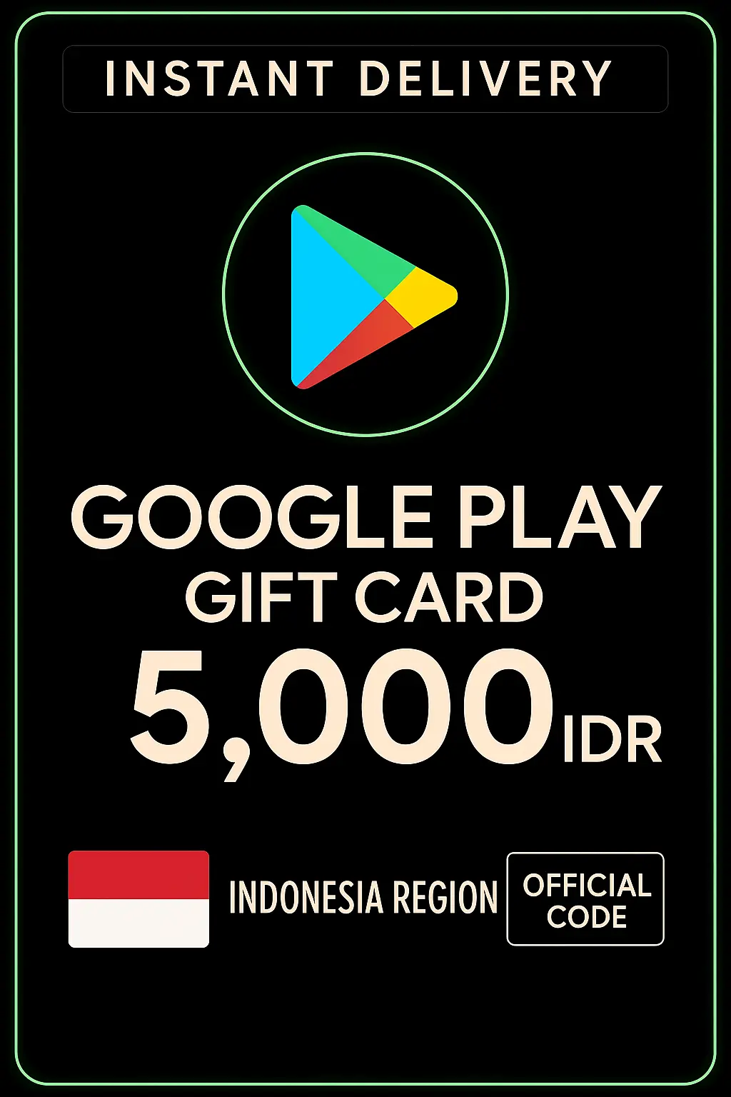 Подаръчна карта Google Play - Индонезия IDR 5.000 Подаръчна карта Google Play - Индонезия IDR 5.000