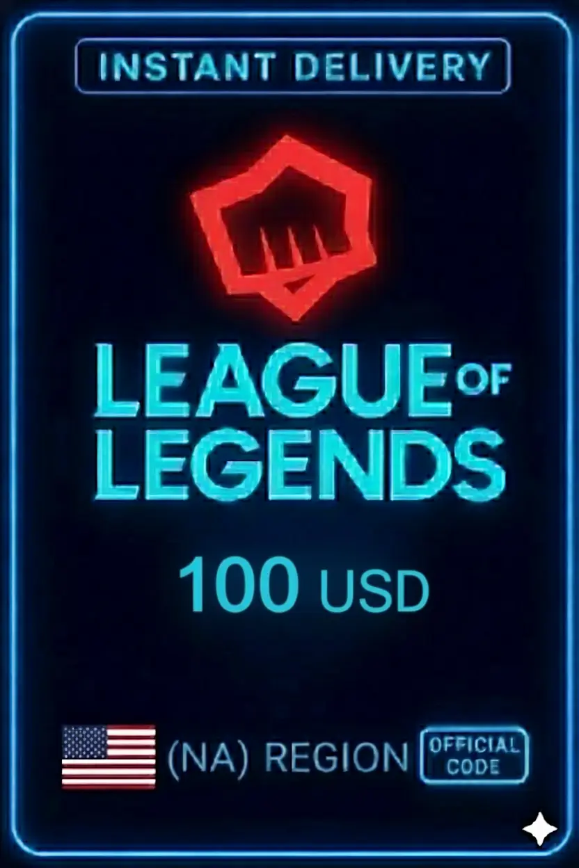 League Of Legends NA 100 АКШ Riot Подарок Карта League Of Legends NA 100 АКШ Riot Подарок Карта
